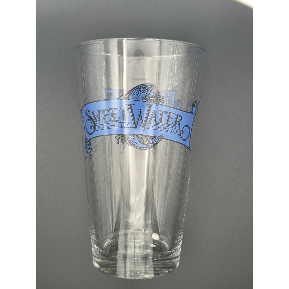 Sweet Water SweetWater Brewing Company Pint Beer Glass Fish Blue Logo